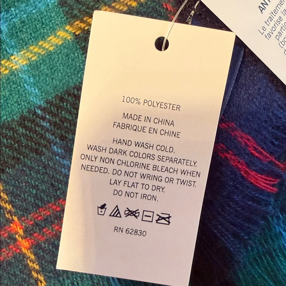 Lands' End Multicolor Plaid Scarf